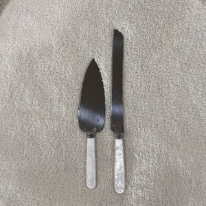 Stainless Steel Wedding Cake Set Pearl Handles